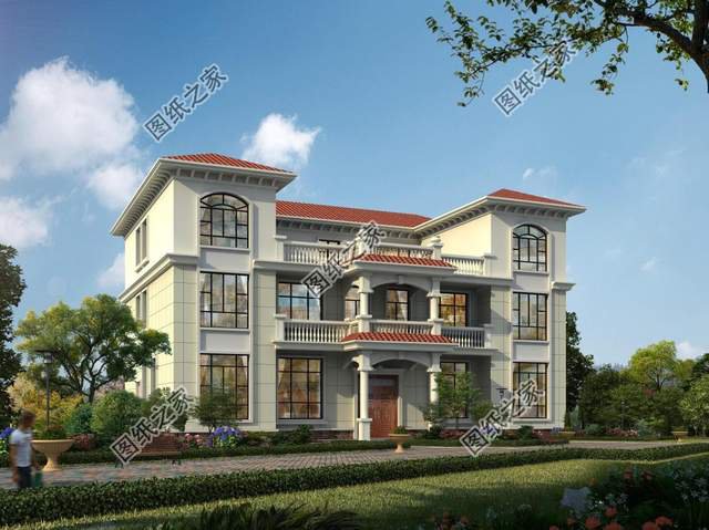 帶欄桿的雙拼別墅，兄弟齊心不分離，欄桿安全又大方