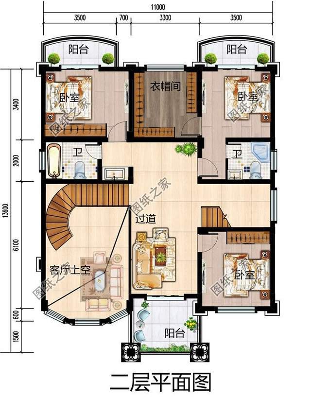 帶仿石瓷磚的三層，大方安全更美麗，環(huán)保大氣又優(yōu)雅