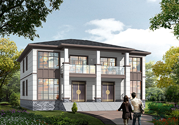 造價(jià)便宜的二層雙拼自建房設(shè)計(jì)方圖案，一塊宅基地建兩戶