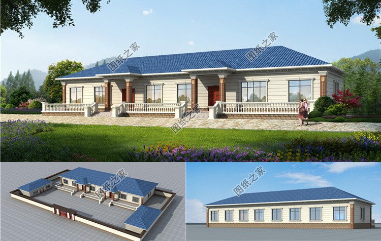 一層雙拼自建別墅效果圖