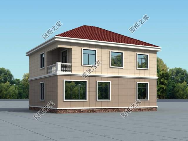 帶有羅馬柱的農村自建二層別墅，安裝后的效果杠杠的，超氣派