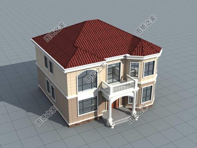 帶有羅馬柱的農村自建二層別墅，安裝后的效果杠杠的，超氣派