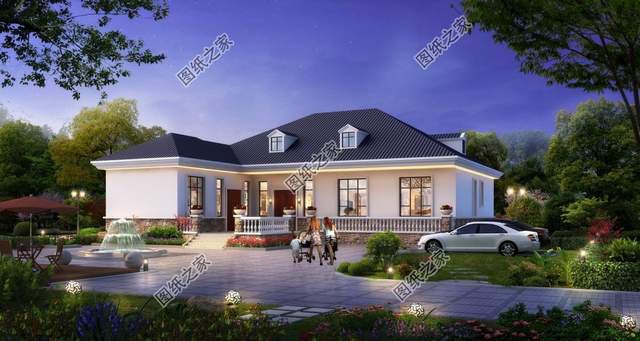 L型農(nóng)村一層獨(dú)棟別墅，繁華歸來，回歸院落