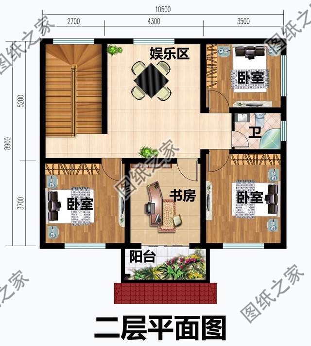 三款農村三間二層別墅，左右對稱設計看著就舒服