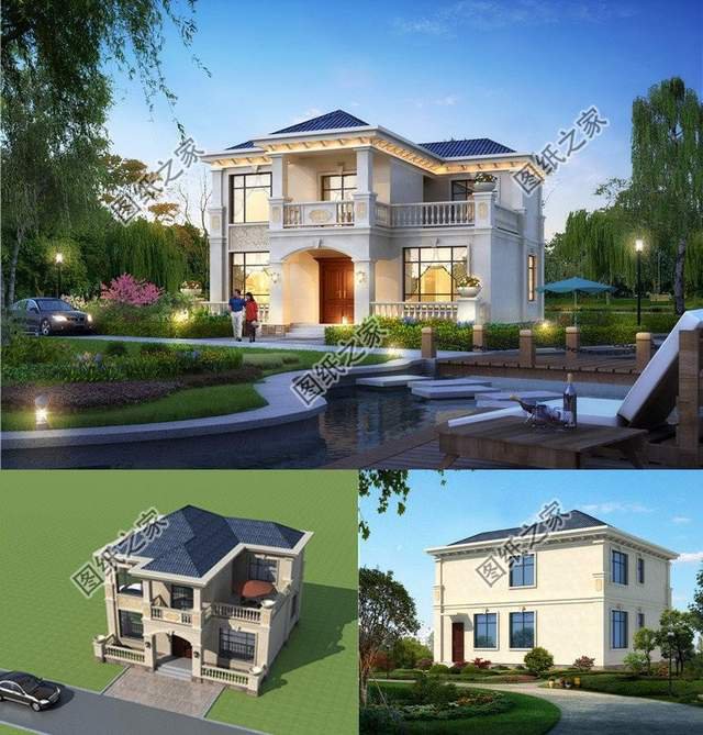 簡歐風格二層自建房，色彩艷麗輕巧外觀簡潔，感受簡歐風格的美