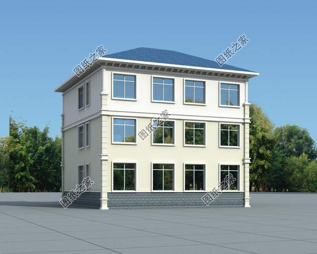 農村一層帶庭院三合院自建房，粉墻黛瓦，實用又美觀