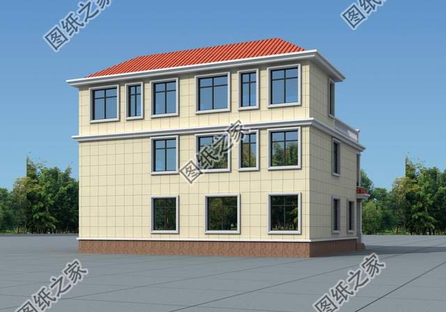 農村一層帶庭院三合院自建房，粉墻黛瓦，實用又美觀