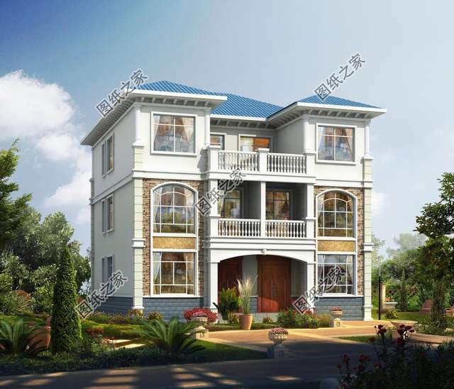 農村一層帶庭院三合院自建房，粉墻黛瓦，實用又美觀