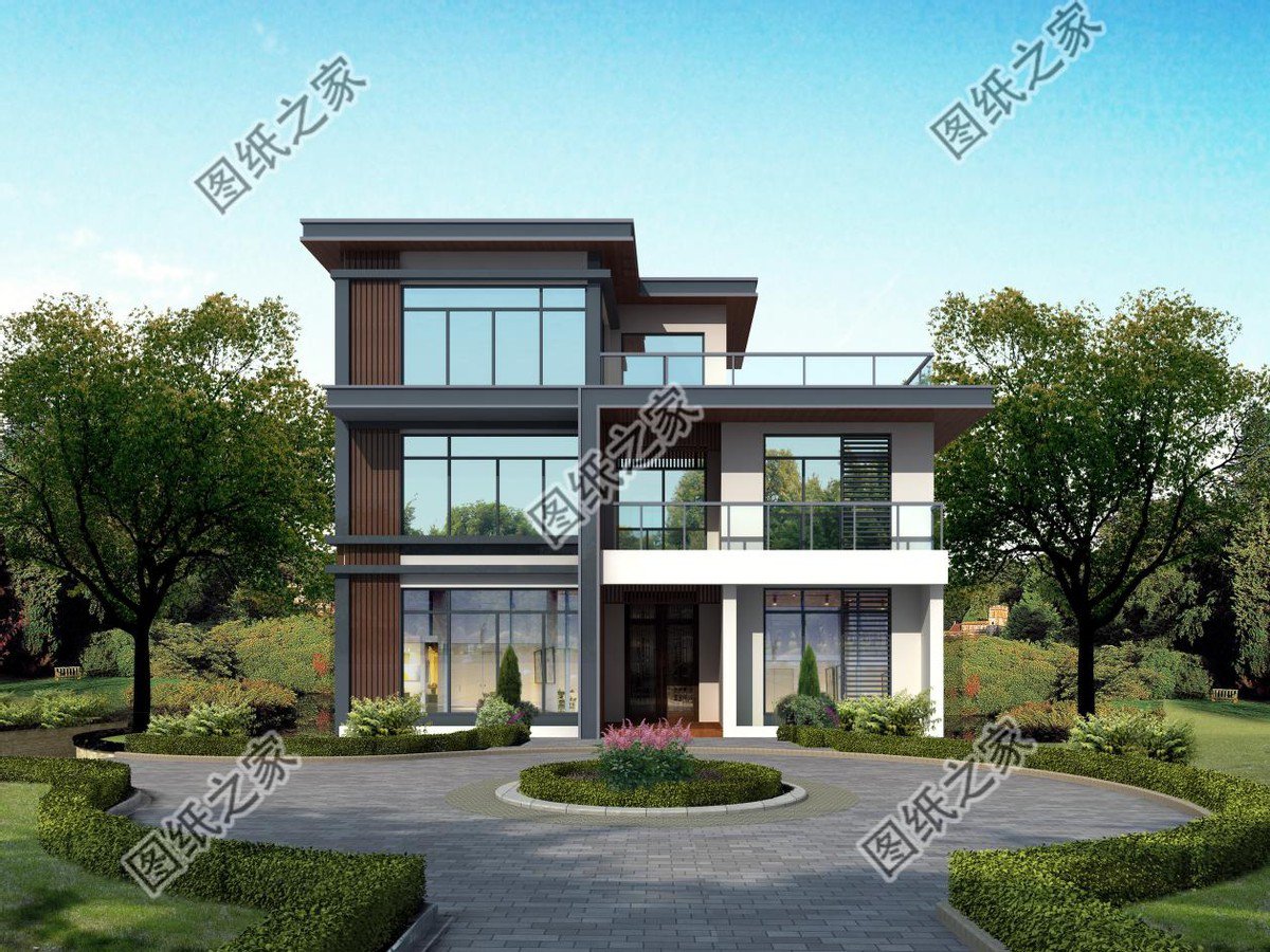 現代風自建三層別墅帶露臺，能自住也可做民宿