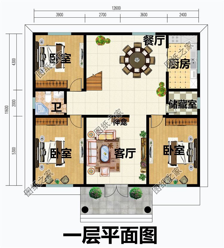 二層平屋頂農(nóng)村別墅，施工簡單，建筑造價實(shí)惠