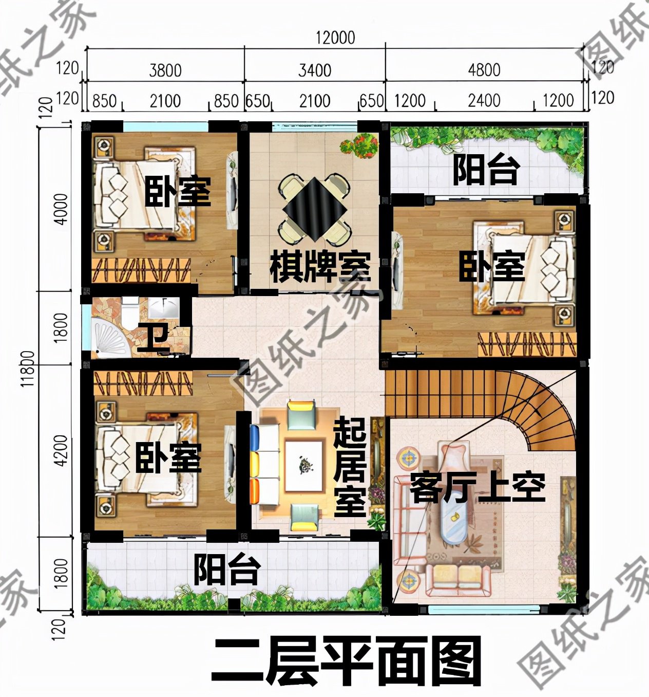 兩層歐式風(fēng)格別墅，大氣落地窗，窗明幾凈，陽光正好