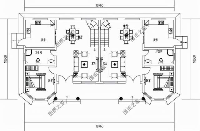 農村雙拼兄弟別墅設計圖紙，江山一起打，房子一起建，延續輝煌