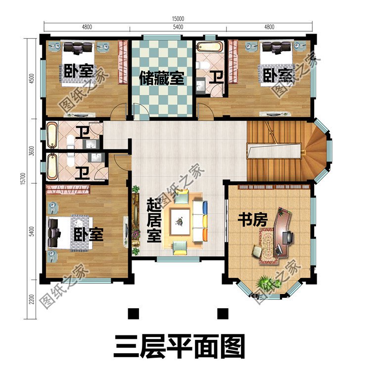 農村四層復式別墅設計圖