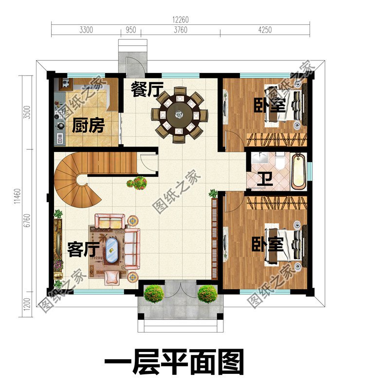 農村三層帶地下室小樓房設計圖