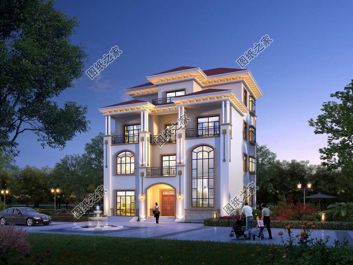 鄉村高檔四層豪華別墅，大面積開窗設計，給你不一樣的視覺體驗