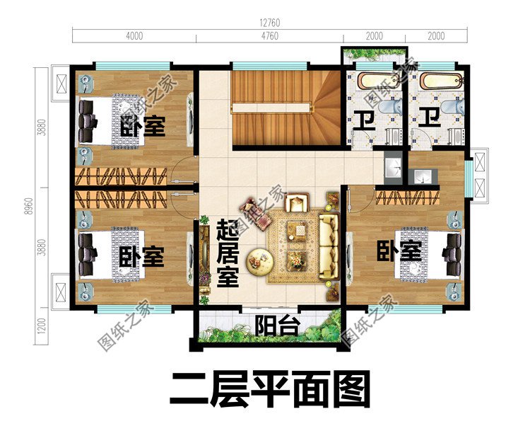 自建房二層設計圖紙及效果圖