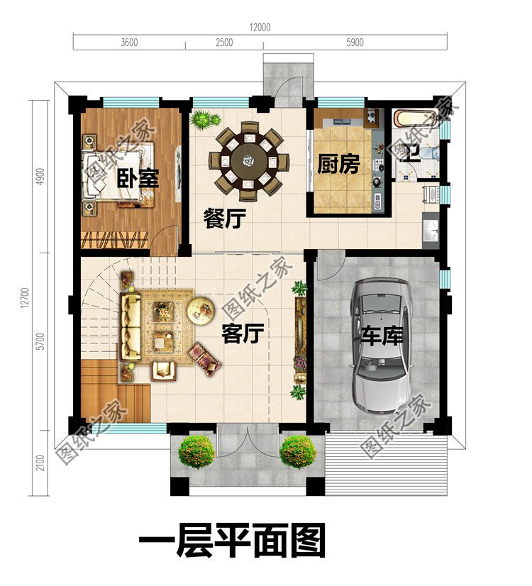 簡(jiǎn)歐式三層半(4層)農(nóng)村自建房別墅