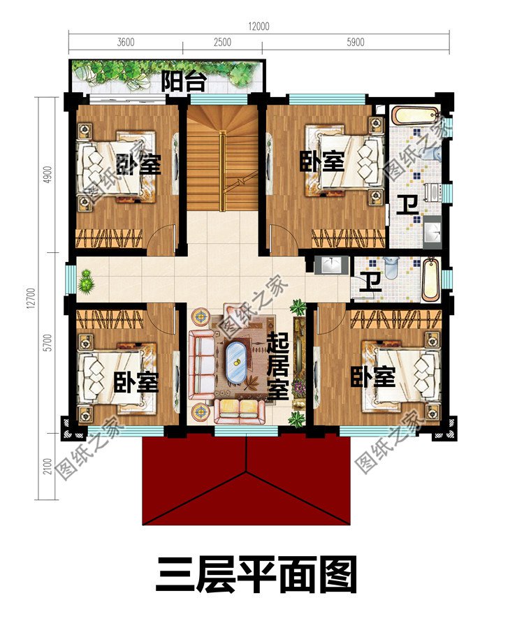 簡(jiǎn)歐式三層半(4層)農(nóng)村自建房別墅