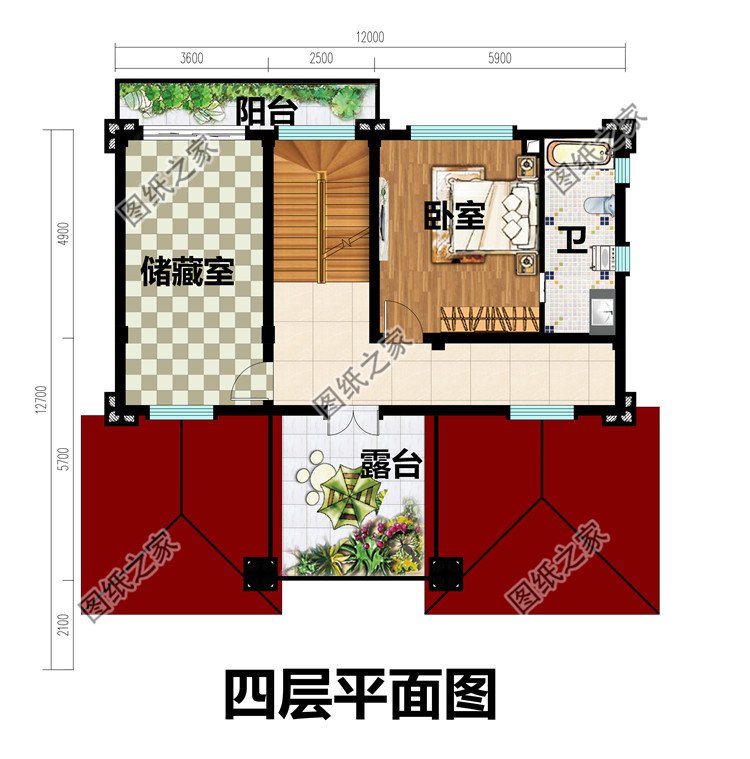 簡(jiǎn)歐式三層半(4層)農(nóng)村自建房別墅