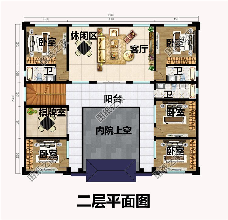 18&times;15米新中式農村三層別墅