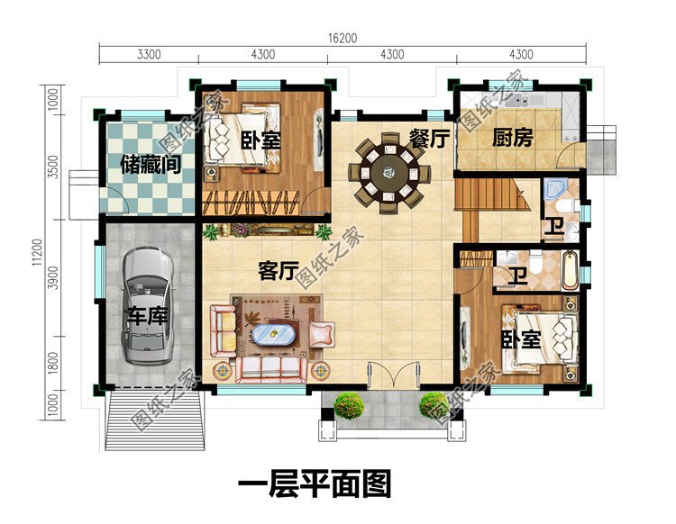 農村4間3層樓房設計圖