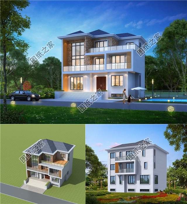 3款現(xiàn)代風格三層自建房，造型前衛(wèi)時尚，自建房永遠的神