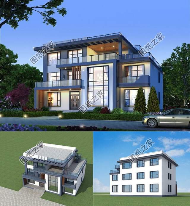 3款現(xiàn)代風格三層自建房，造型前衛(wèi)時尚，自建房永遠的神