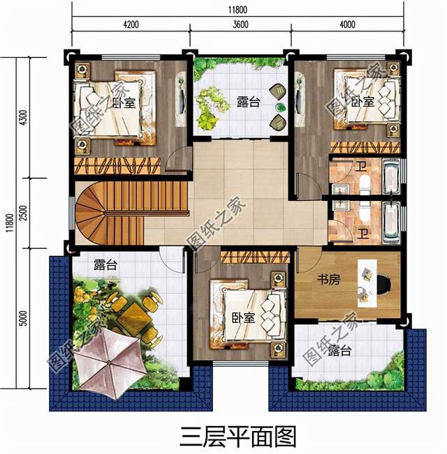 歐式三層別墅，超大的落地窗，這是鄉村別墅應該有的樣子