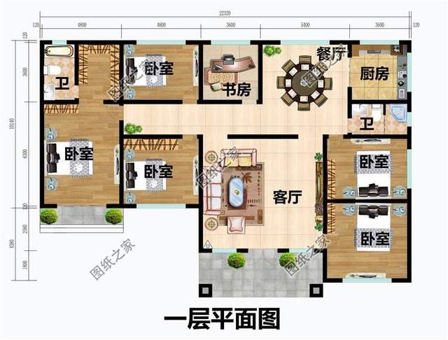 一層美式別墅，簡約輕快，自然舒適，盡展小鄉村質樸無華的味兒