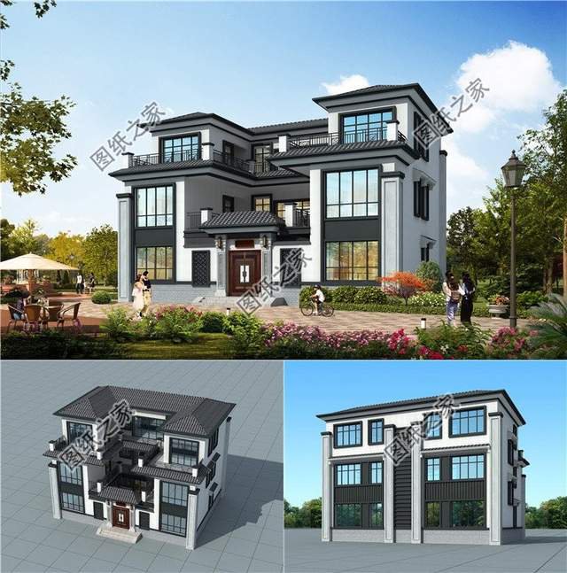 別墅有價，情懷無價，造價30萬就擁有一套仿合院三層新中式別墅