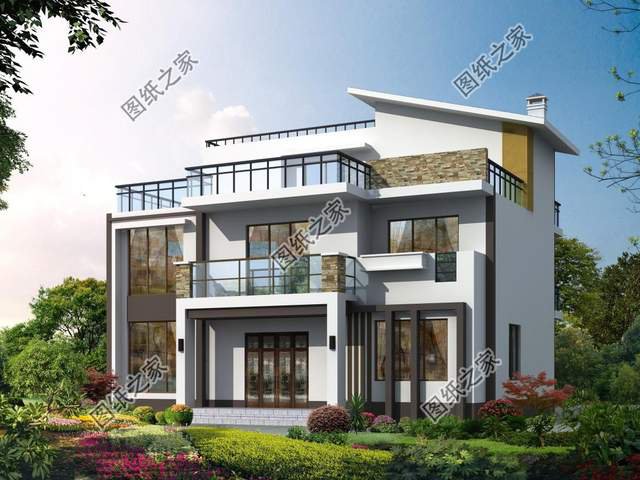 不要用舊式風格裝飾，快來看這棟平屋頂與坡屋頂結合的現代別墅