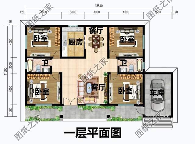 200平左右鄉(xiāng)村一層別墅，方正整潔，落落大房