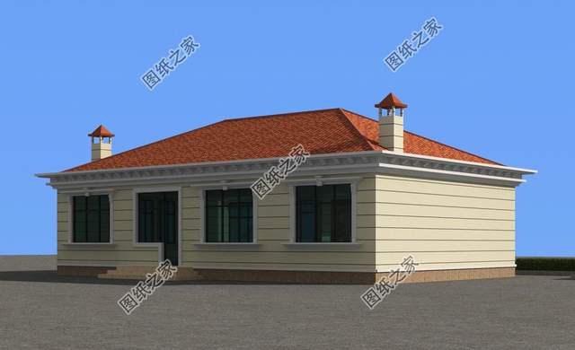 鄉(xiāng)村一層大平層，對(duì)稱設(shè)計(jì)，外觀充滿古典美怡然自得