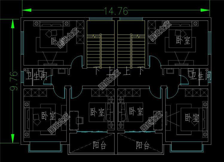小型兩層雙拼別墅，單戶面積約80平，宅基地小也可以建雙拼