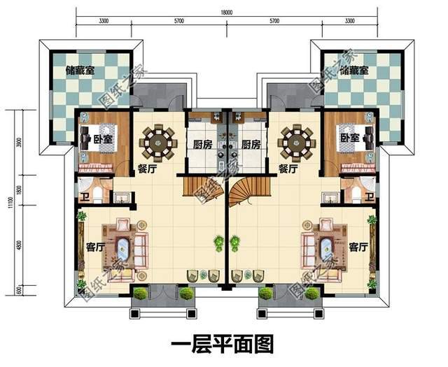 兄弟三層雙拼別墅，快叫上自家兄弟一起蓋別墅吧