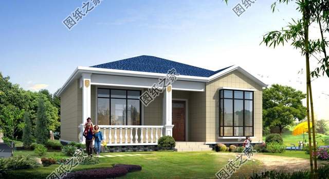 一層三開間農村自建房，兩代人，親人居