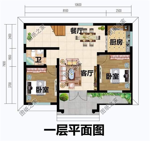 一層帶平屋頂自建別墅，第一眼還行住進去就愛了