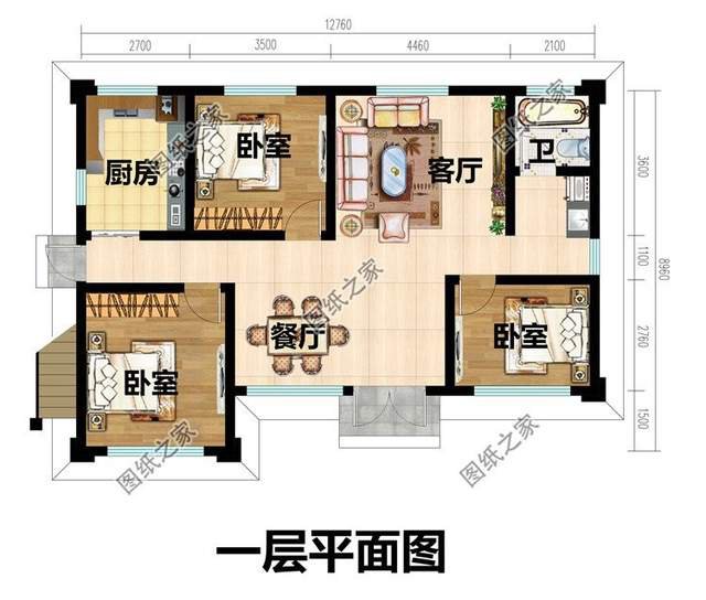 一層帶平屋頂自建別墅，第一眼還行住進去就愛了