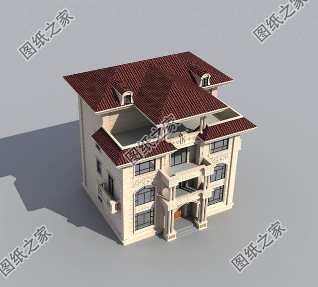 四層別墅設計圖，50萬之內，將農村的家鄉蓋成歐式古典“城堡”