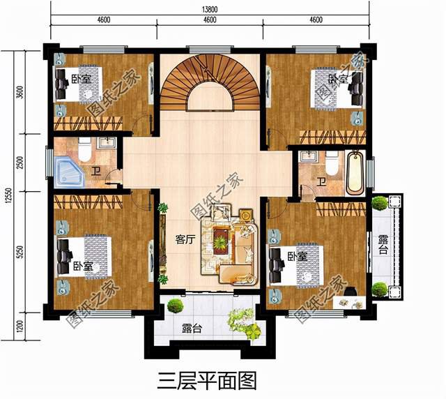 四層別墅設計圖，50萬之內，將農村的家鄉蓋成歐式古典“城堡”