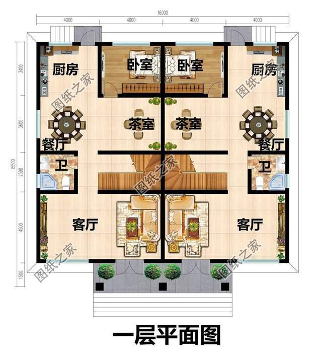 雙拼二層鄉(xiāng)村別墅設計圖，外觀時尚，觀賞價值與實用并存