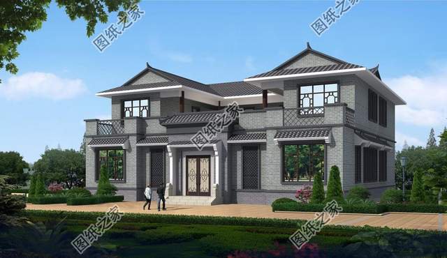 中式合院別墅設計圖，看園中花開花落，感嘆時光如梭