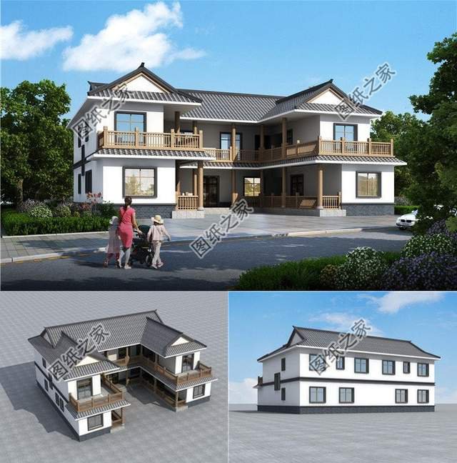 中式合院別墅設計圖，看園中花開花落，感嘆時光如梭