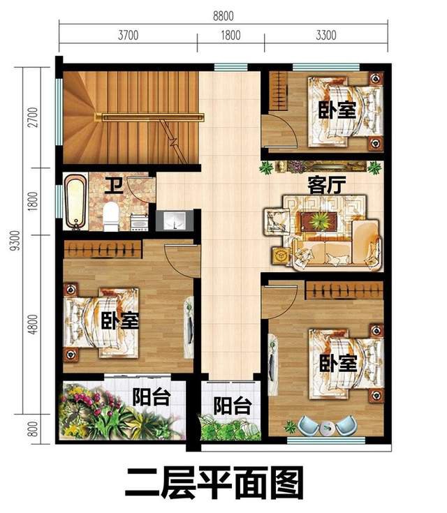 小戶型三層別墅設計圖，顏值高，布局合理