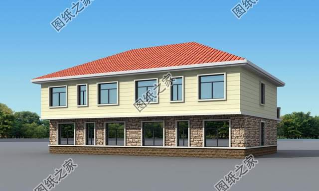 二層雙拼自建房設(shè)計圖紙，溫馨家園，靜謐舒適