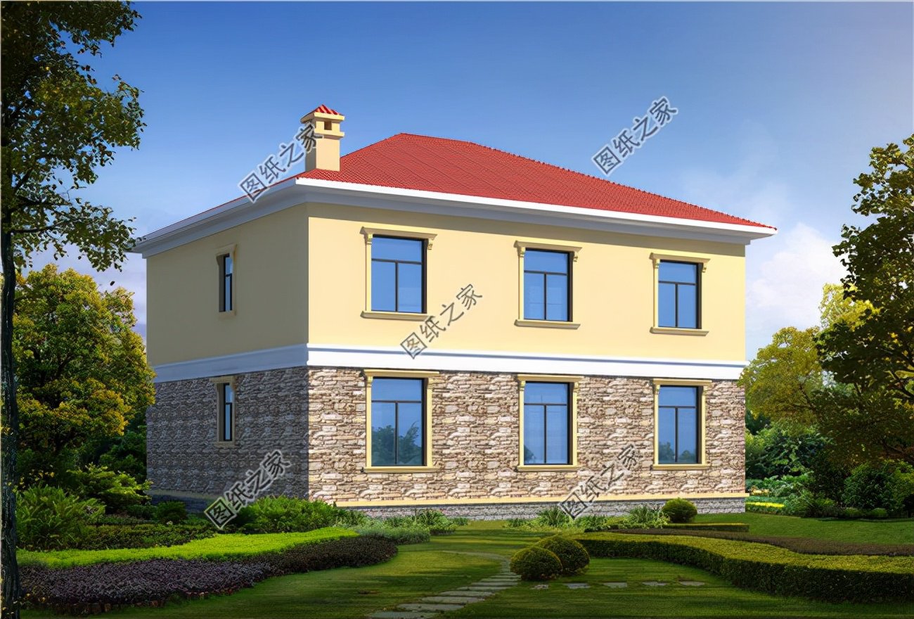 二層歐式自建房設計圖，合理設計，滿足農村生活需要