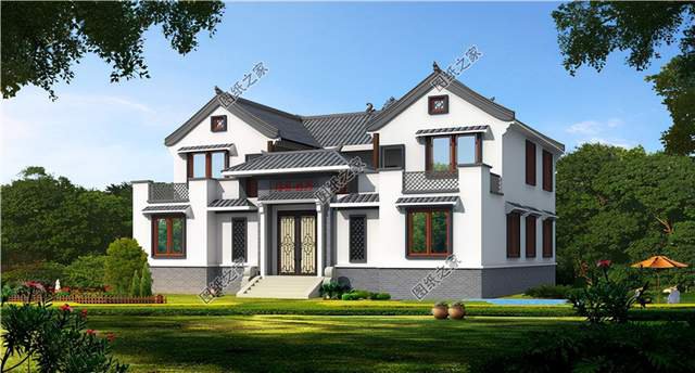 鄉(xiāng)村二層合院設(shè)計(jì)，古典大氣的庭院秒殺了一群小洋樓