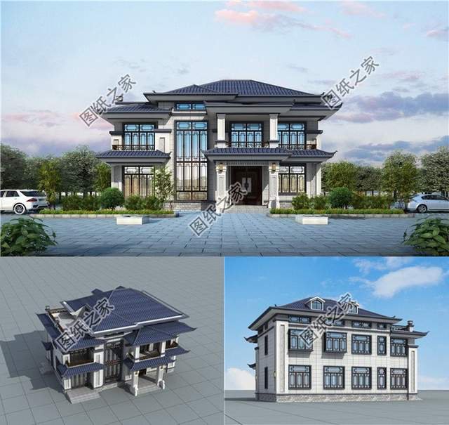 新中式二層自建房設計圖，尋一處佳園，過上全村人都羨慕的生活