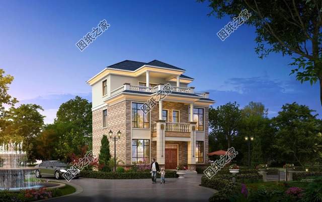 三層歐式別墅設(shè)計圖，經(jīng)典中帶著創(chuàng)新，暖色調(diào)整體給人親切感