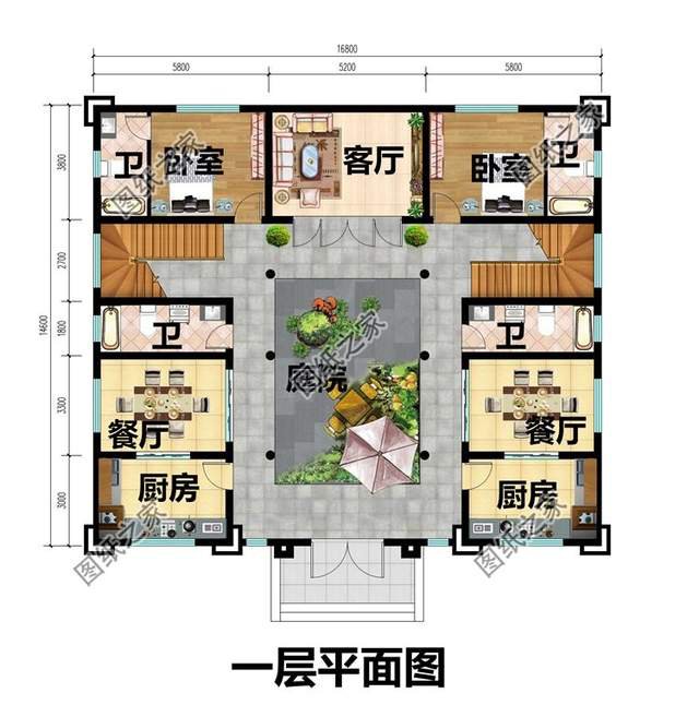 中式合院設計，高低有序，層次分明享受鄉村純樸生活